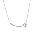 S925 sterling silver star pendant necklace white gold colour O-shaped chain adjustable 41-50cm on woman
