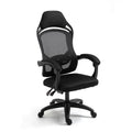 Rotating office chair with high resilience sponge cushion, black colour, nylon wheels, and linkage armrests