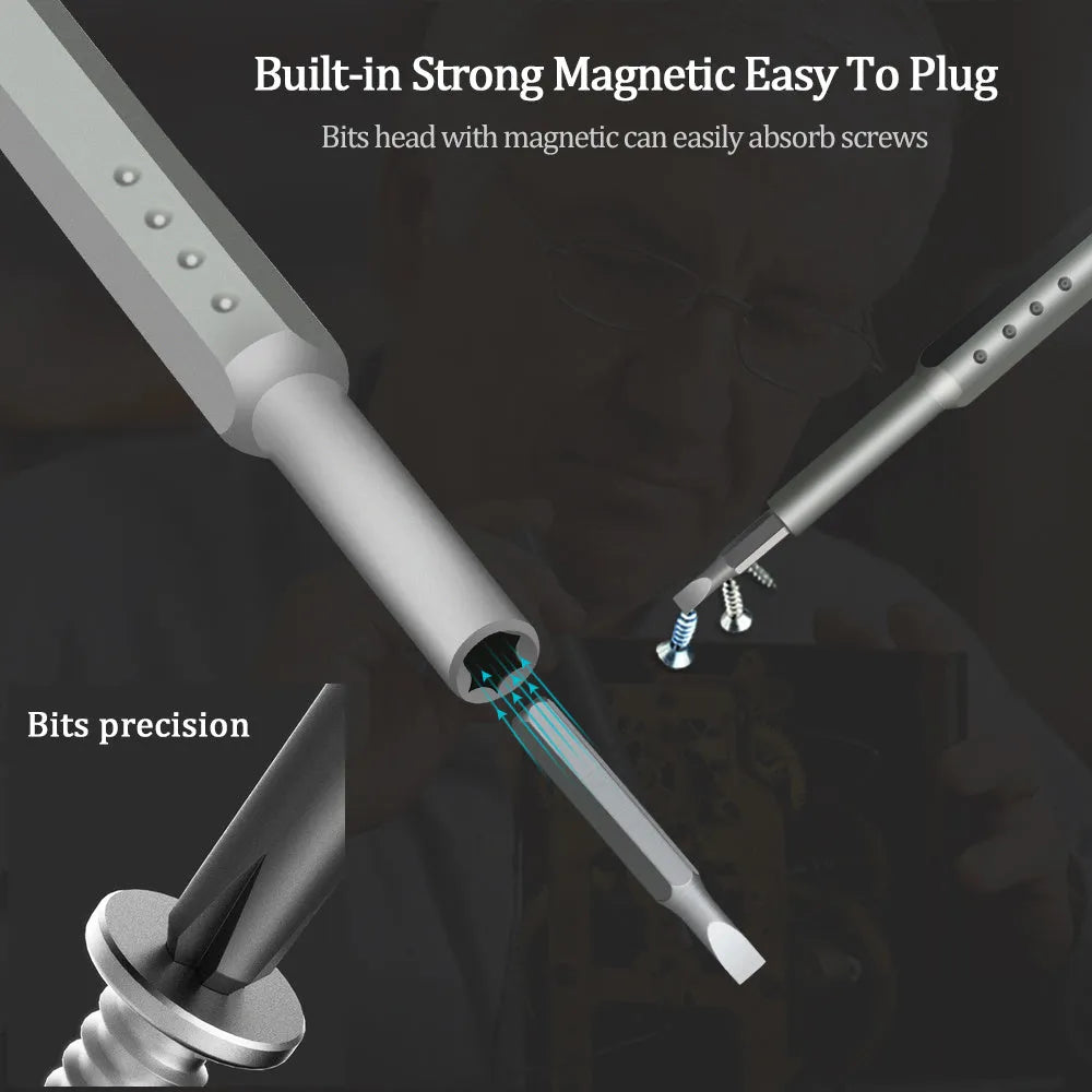 49-in-1 magnetic screwdriver set for mobile phone repair with nickel aluminium bronze bits