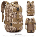Large khaki hiking backpack with air pillow shoulder straps showing 45cm height