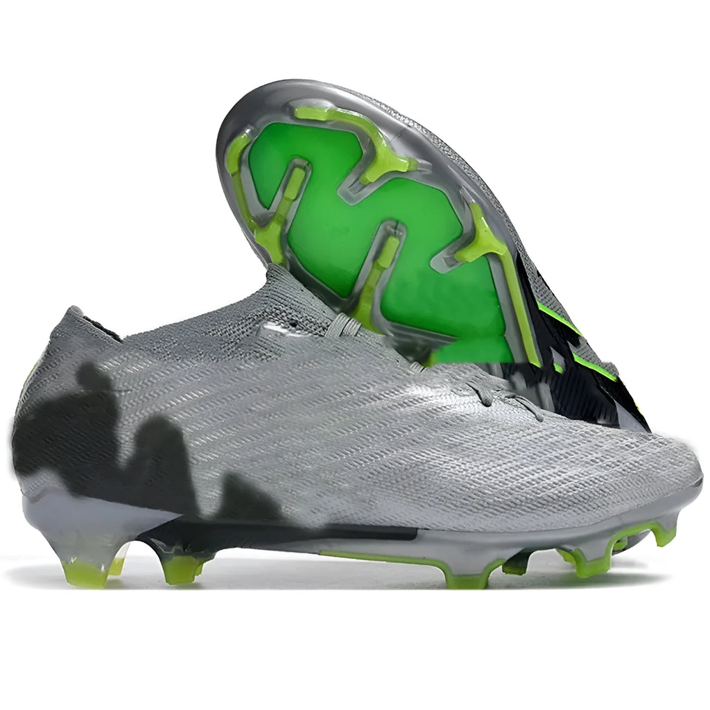 Men's waterproof knitted football shoes with air cushion and FG studs on rubber outsole