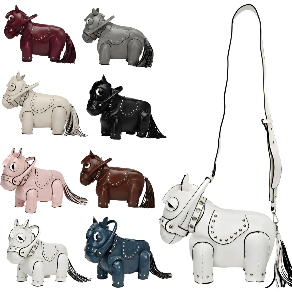 Fashion creative three-dimensional PU shoulder bag with tassel and double straps, horizontal square shape, available in multiple colours