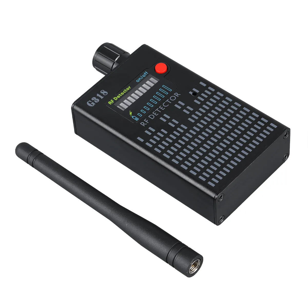 Black G318 aluminium alloy hole camera detector with dimensions 102x52.5x21.5mm