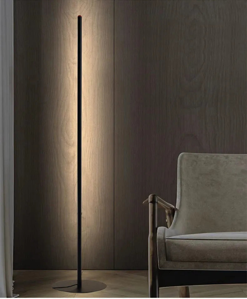 Modern simple vertical aluminum alloy floor lamp with USB plug in three height options