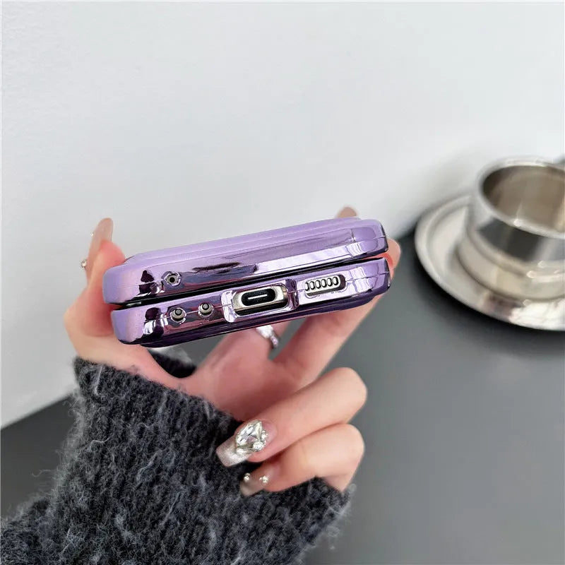 Electroplated purple PC phone case for Samsung Galaxy Z Flip 3 4 5 6
