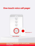 White emergency alert system with wireless buzzer and three panic buttons for elderly safety