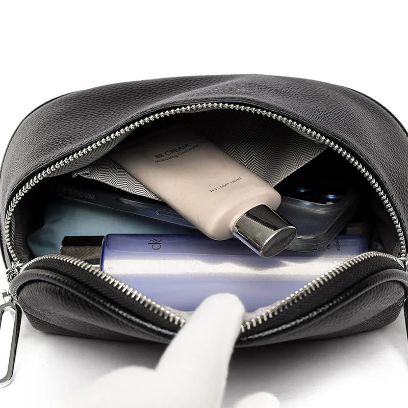 Women's soft PU messenger bag in saddle shape showing cross-border style with single shoulder strap