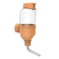 Small animal water bottle with rotating nozzle mounted on cage, shown in blue colour with 500ml capacity marking