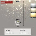 Adjustable pendant light in gold finish with three-colour dimming for living room and dining room
