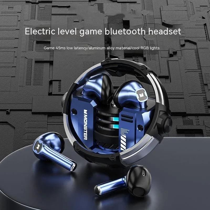 Radio competition in-ear Bluetooth headset in emerald colour, low latency for e-sports gaming