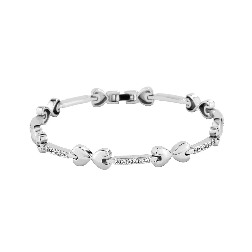 European hip hop bracelet tennis chain inlaid copper with box buckle in gold finish