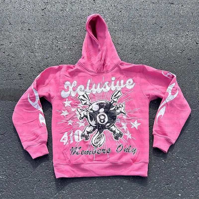 Personalised letter printing loose pullover in black, blue, orange, and pink polyester street hipster style