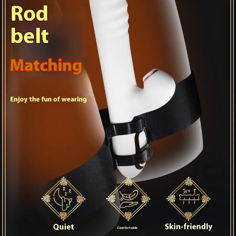 Black knitted belt sex toy strap for harness applications