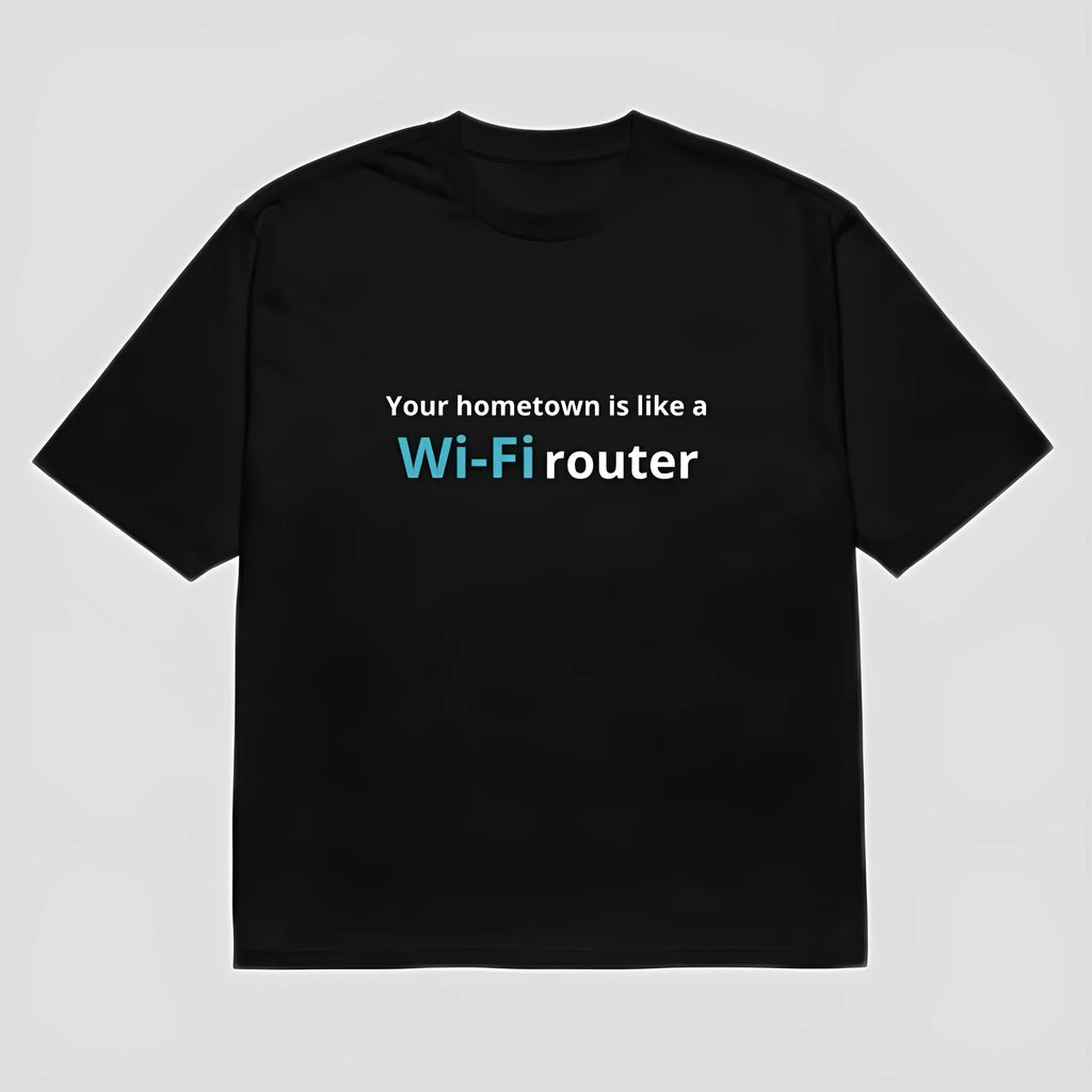 Black men's T-shirt with 3D printed cartoon pattern, loose fit short sleeves