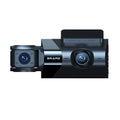 Black dashboard camera with 5-inch screen for vehicle recording and GPS navigation