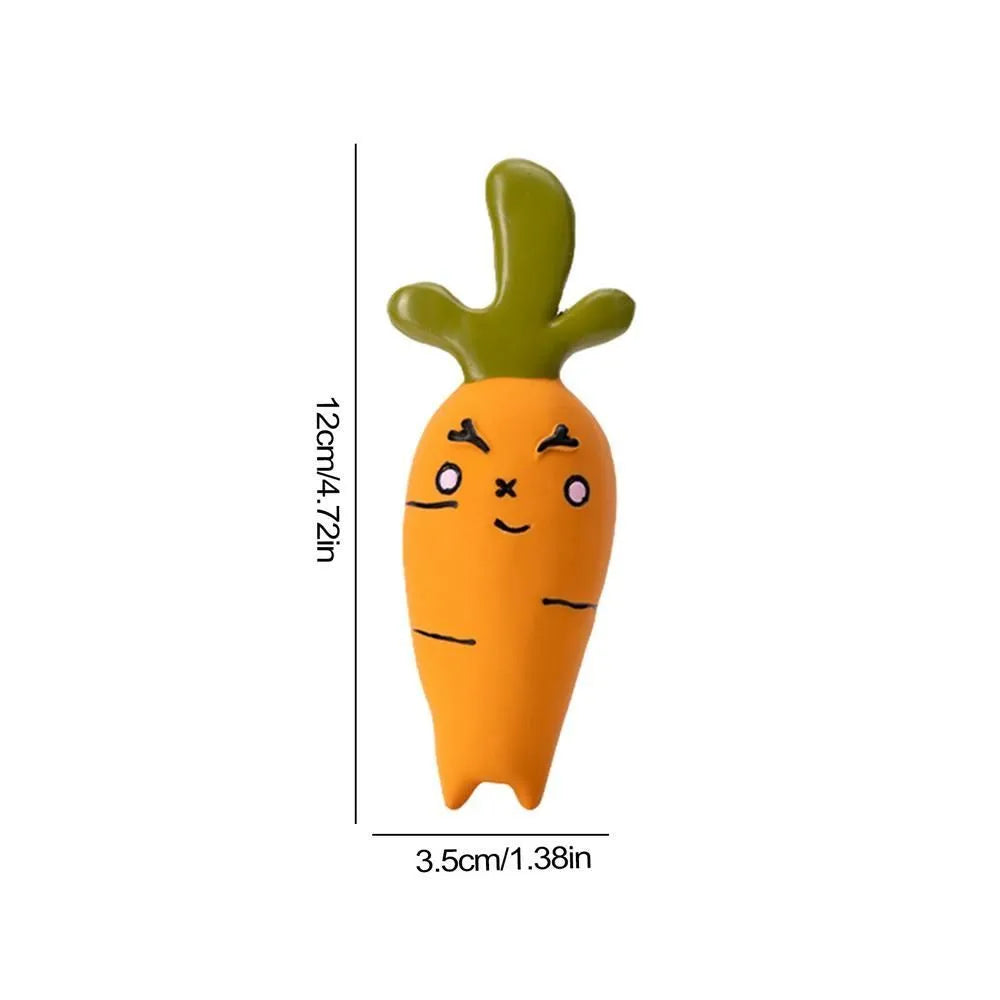 Cute latex vegetable dog chew toy shaped like onion and eggplant, green colour, 7x5x13cm.