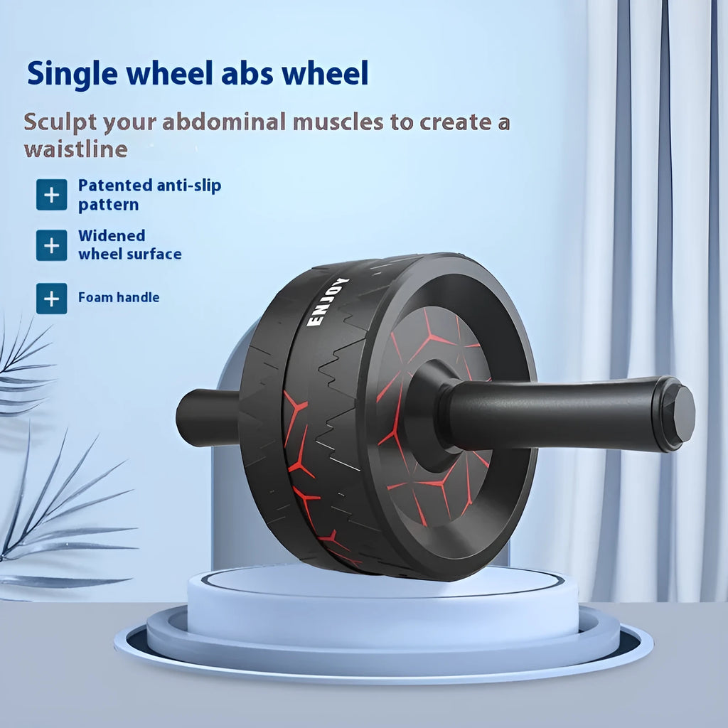 Abdominal wheel fitness equipment for core strengthening, available in flame red and flame blue colour options