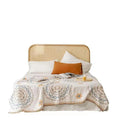 Cotton towel blanket with a geometric pattern, shown in two size options.