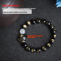 Natural obsidian bracelet 10mm zodiac guardian stone beads gold obsidian style