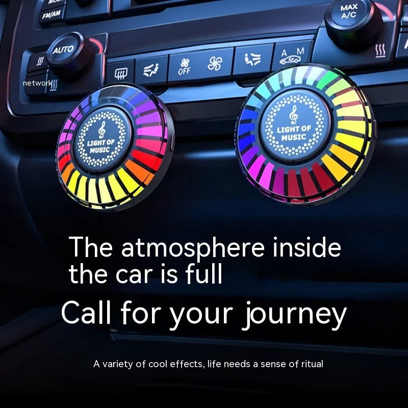 Desktop magnetic RGB pickup ambience light in black with ABS housing on car dashboard