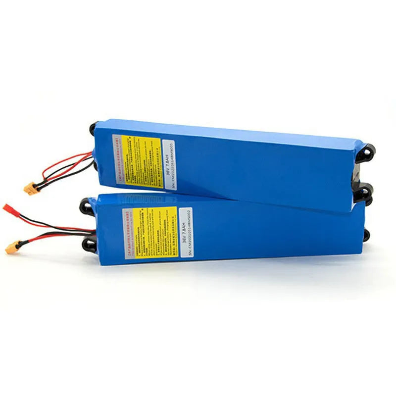 36V lithium battery pack for electric scooters with capacity options of 6.6Ah, 7.8Ah, and 10.4Ah