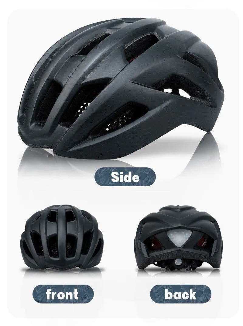 Orange road bike mountain riding helmet with 16 vents and in-mold PC EPS shell on white background