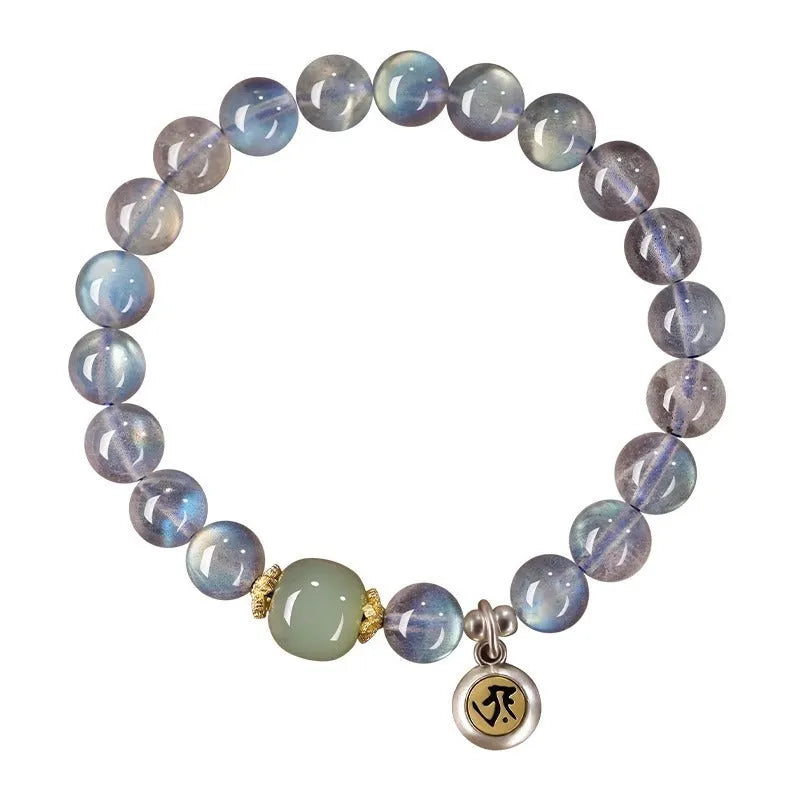 Moonstone crystal bracelet 8mm beads electroplating Thousand-Hand Kwan-yin mouse women's jewellery