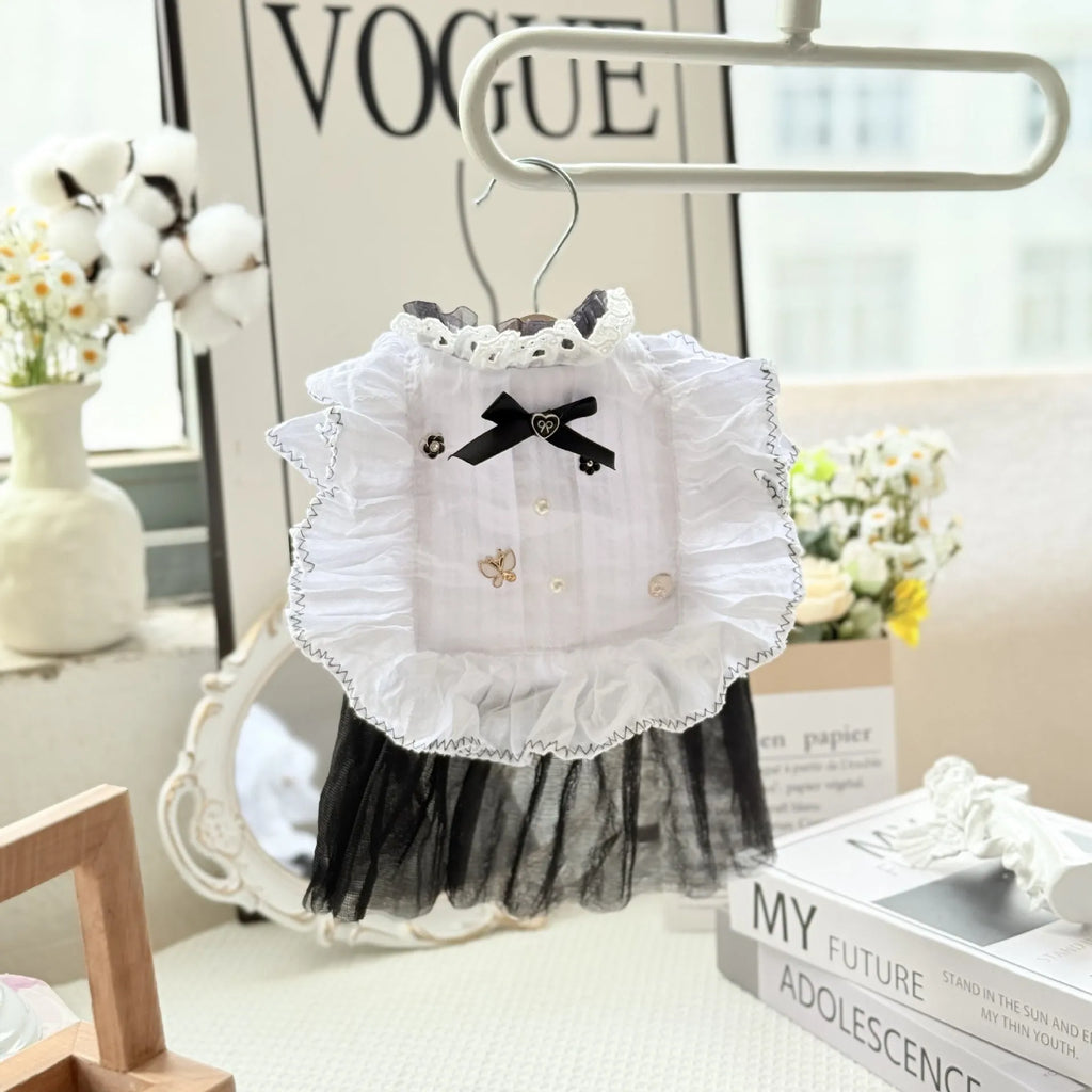 White polyester waltz gauze princess skirt for small to medium dogs in five sizes.