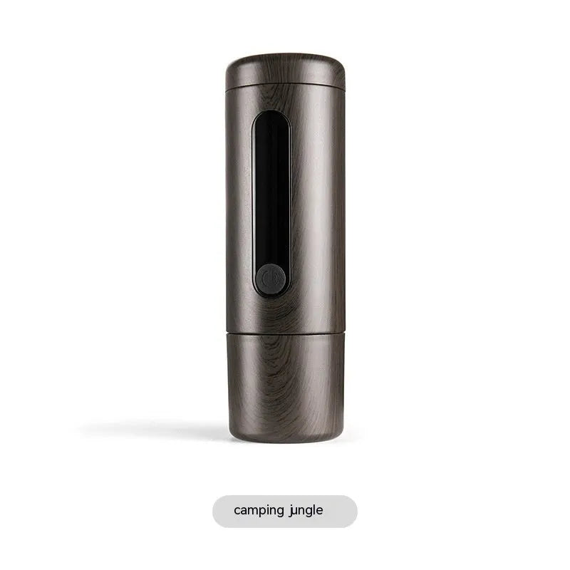 Portable mini coffee machine 60x60x187mm in dark starry sky colour with plastic body and one-key button