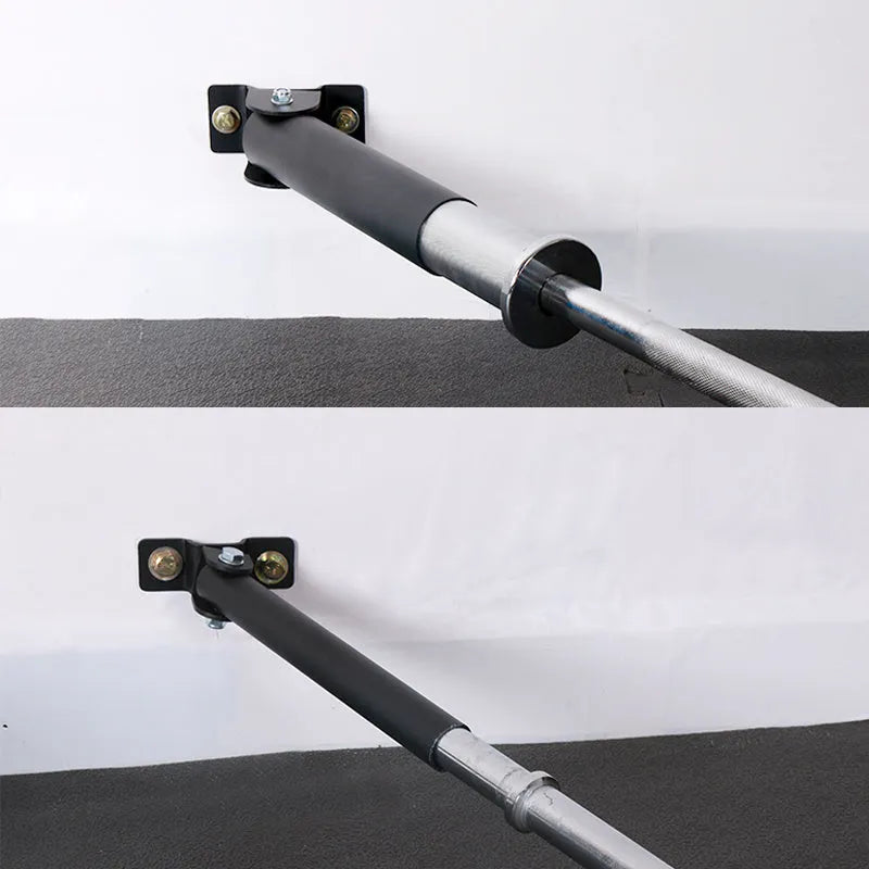 Steel wall-mounted rack for storing 25 barbell rods or gun barrels