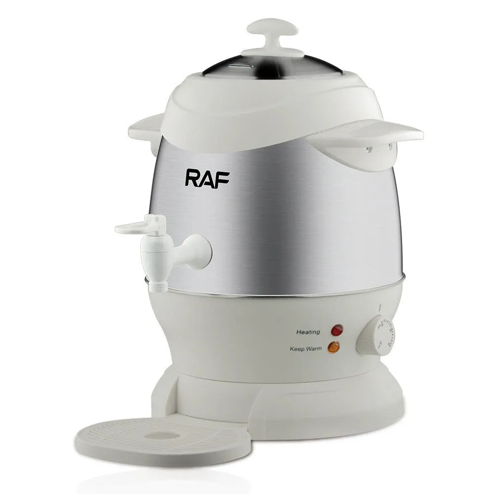 Double-layer stainless steel kettle 6L black with button operation and chassis heating