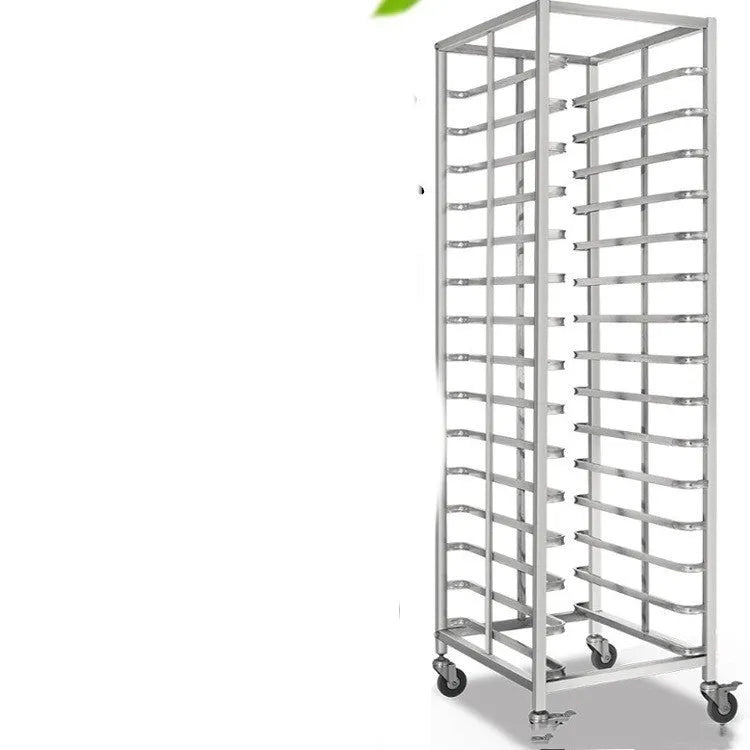 Six-tier stainless steel bakery cooling rack with locking mechanism and 40x60cm tray size