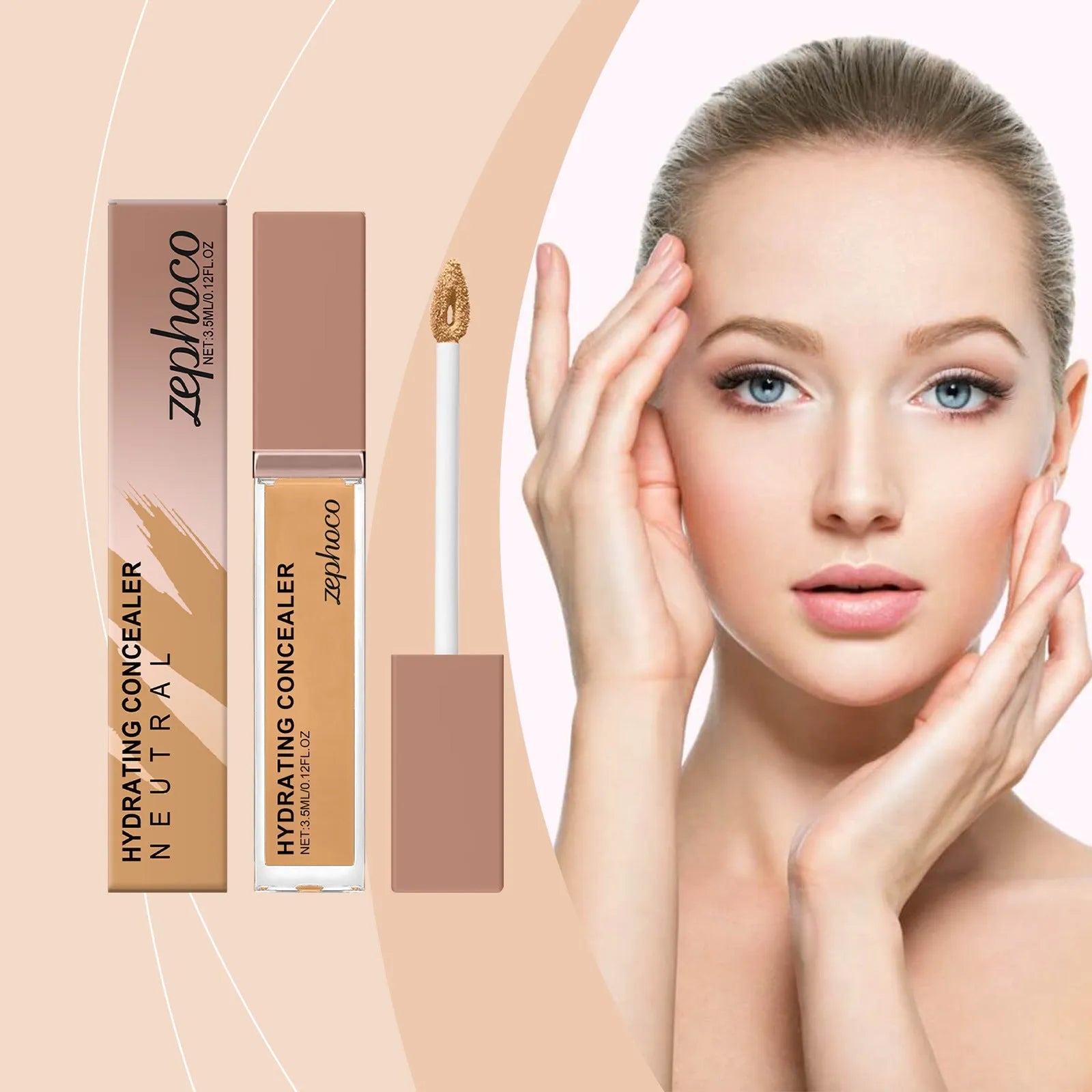 Medium skin moisturizing concealer liquid foundation 3.5ml compact bottle