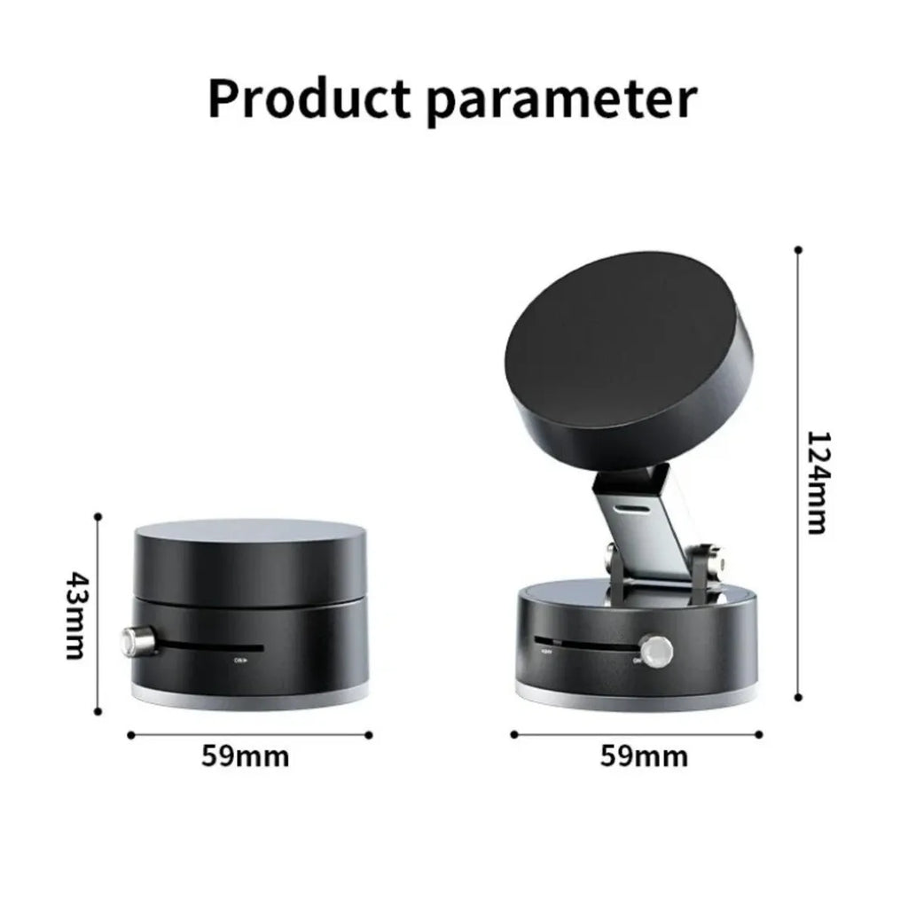 Ultra Magnetic Phone Holder foldable car mount with 360 degree rotation and vacuum suction cup in black