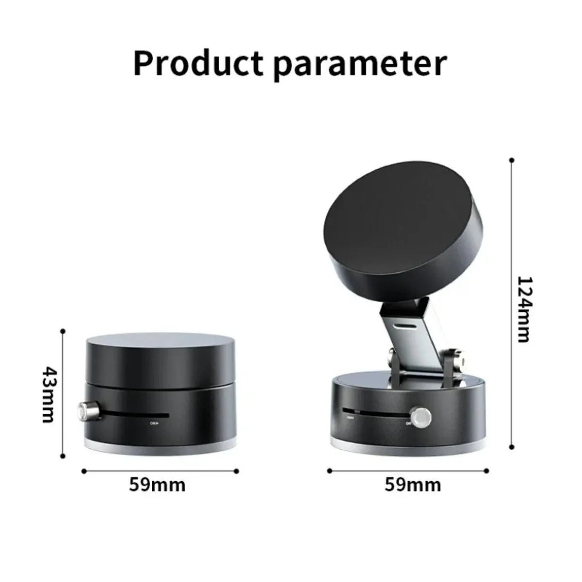 Ultra Magnetic Phone Holder foldable car mount with 360 degree rotation and vacuum suction cup in black