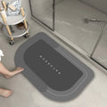 Machine woven blended bathroom floor mat in oval shape, blue colour, 40x60cm size