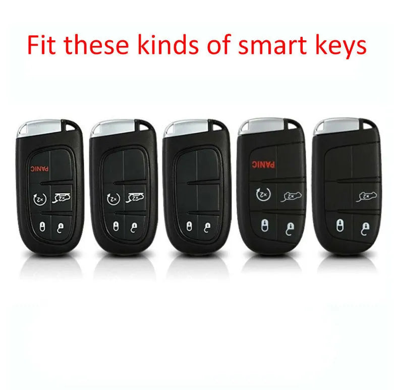 Silicone car key case with carbon fibre texture for Dodge Chrysler Fiat remote keys