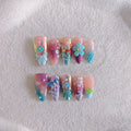 Handmade colourful flower and butterfly nail art sculptures in sizes XS, S, M, L.