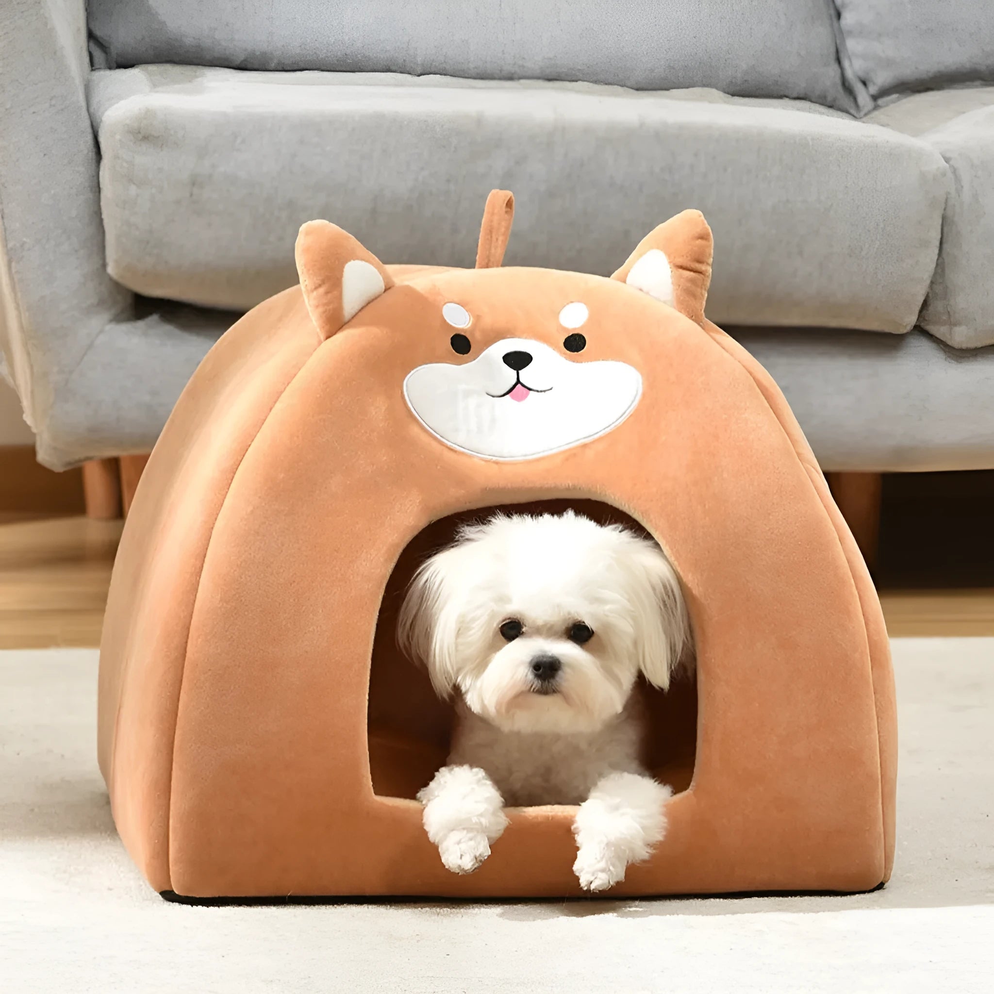 Soft cloth warm pet bed for cats, machine washable, available in S M L sizes