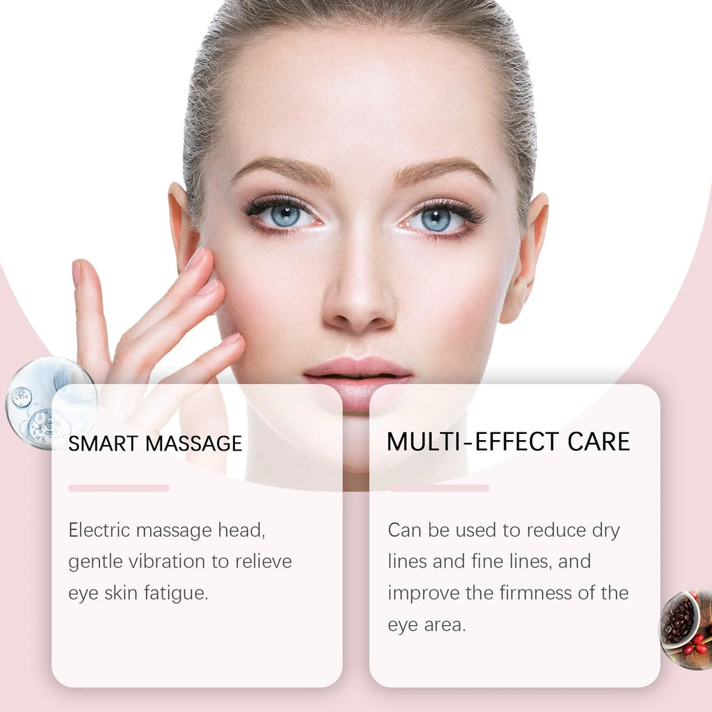 Electric firming eye cream 50g jar with massage stick, acetyl hexapeptide-8 and collagen formula
