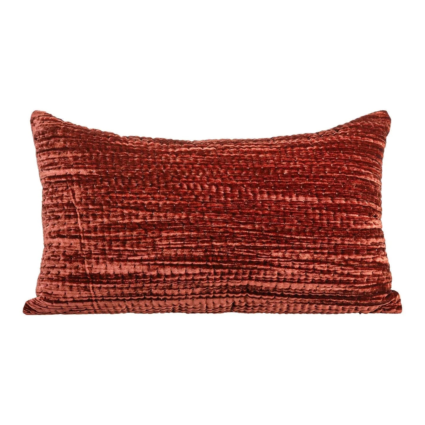 Antique style Chinese decorative cushion with textured velvet fabric in green, red, mocha, or orange