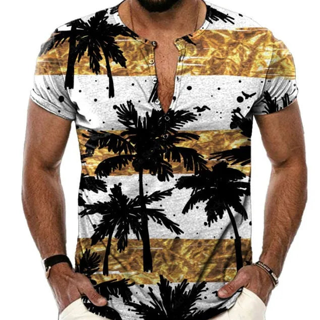 Men's sport t-shirt in polyester bird eye cloth with short sleeves and simple lapel button detail