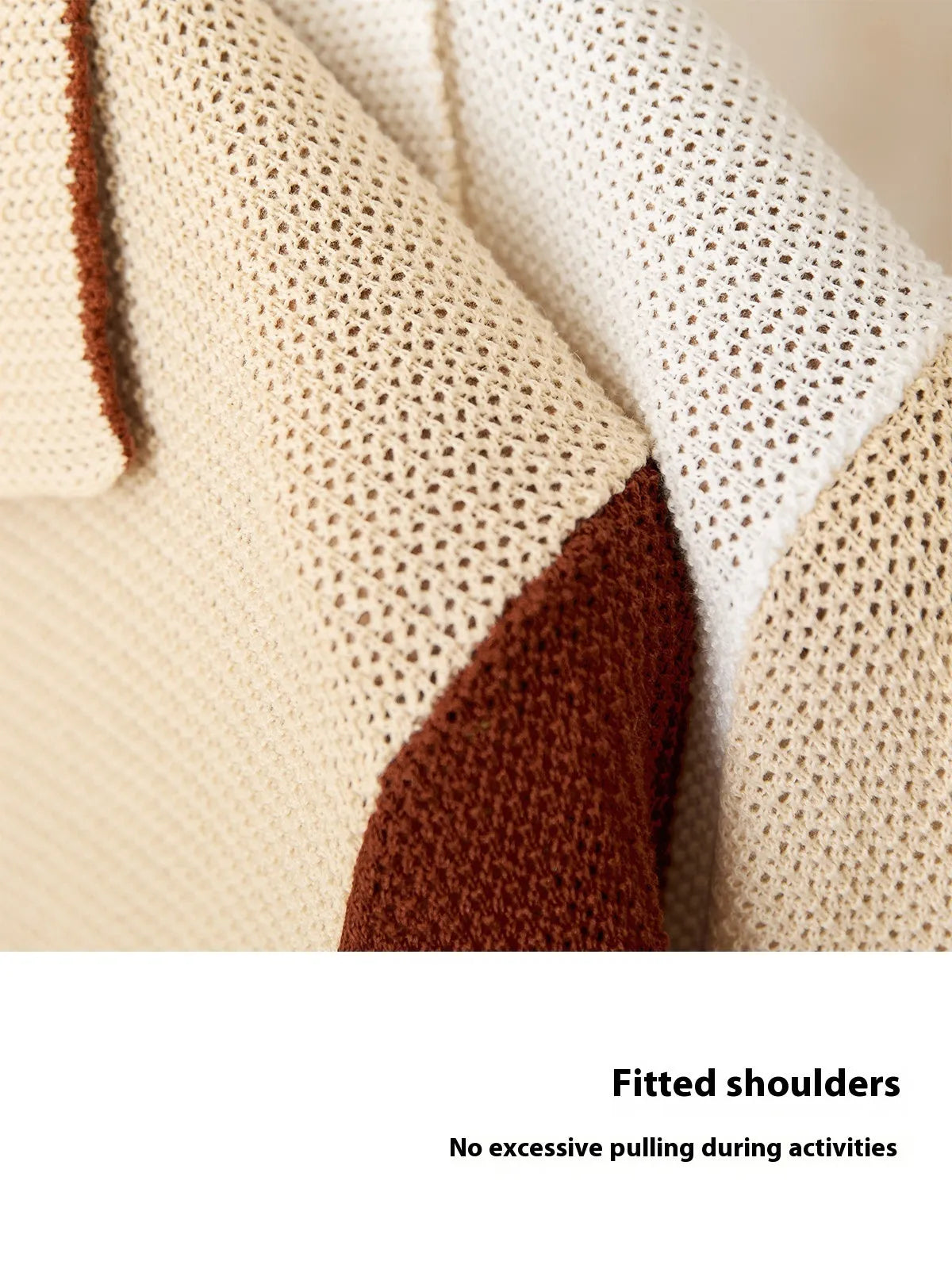 Hollow knit short-sleeve linen cotton lapel cardigan in beige, women's casual top