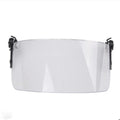 Transparent PC helmet face mask with guide rail mount 30x15cm semi-rimless design