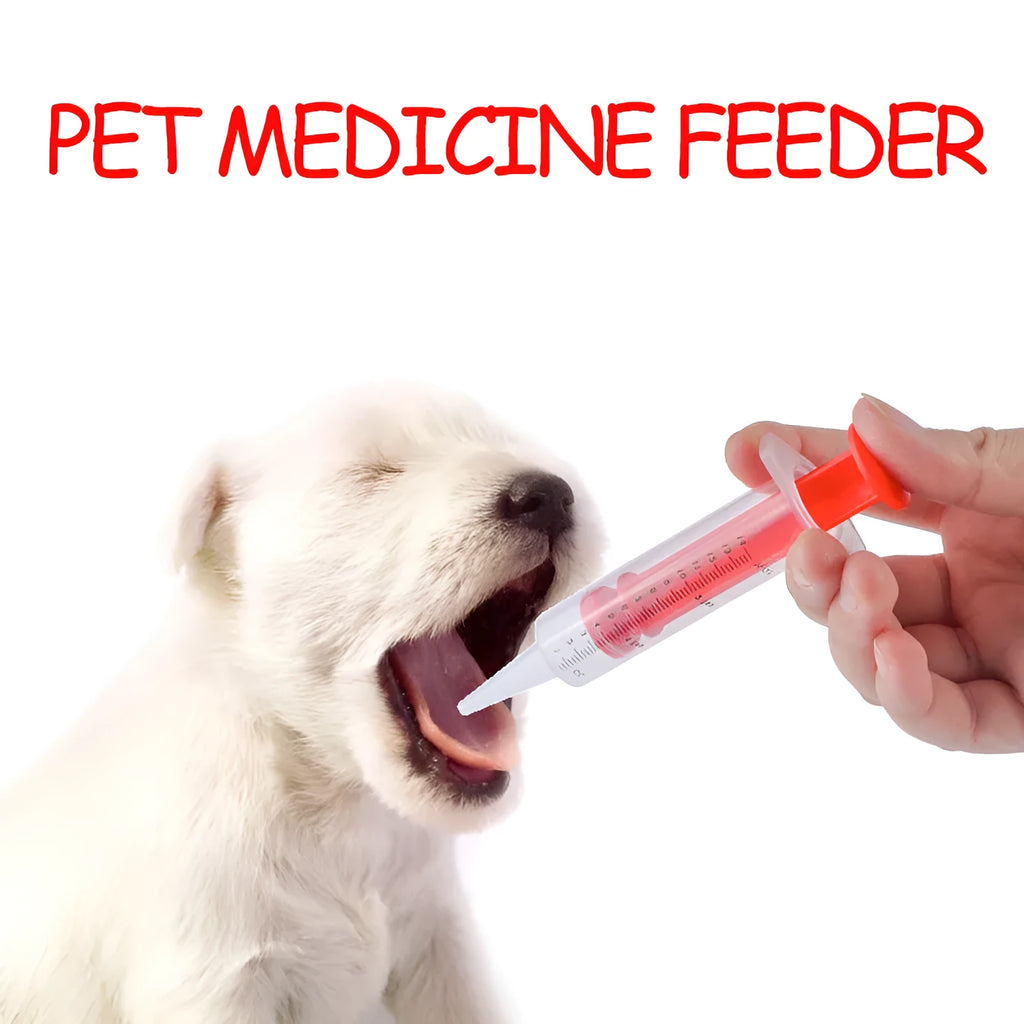 Two pet pill shooter guns with soft silicone tips in different sizes for cats and dogs