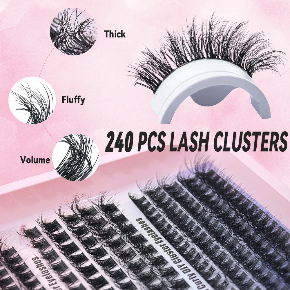 Large capacity mixed false eyelashes box with high imitation material lashes in compact storage case