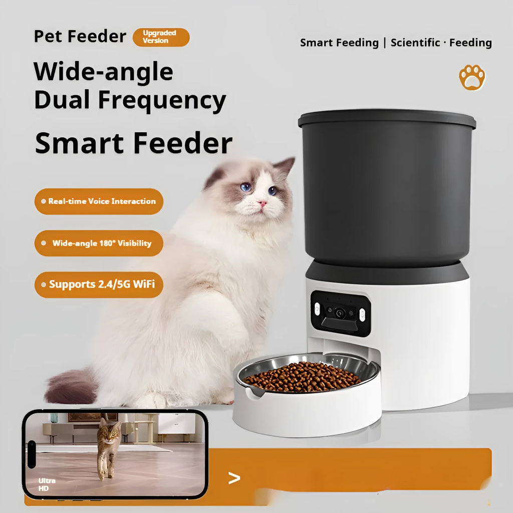 4 litre smart pet feeder with plastic or stainless steel bowl options