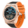 MV58 smart watch with 1.28 inch TFT screen and black silicone strap on wrist displaying heart rate data