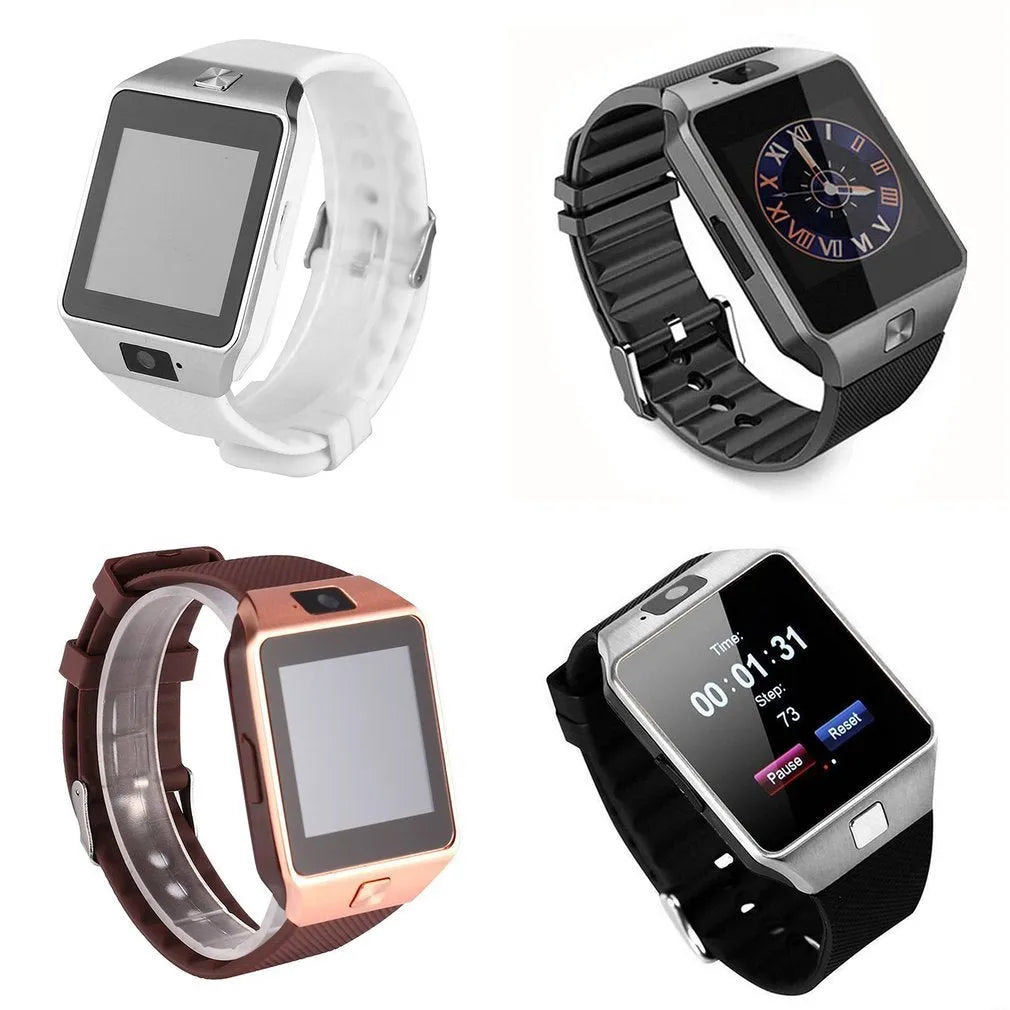 Bluetooth smart watch with 1.54 inch TFT screen, black silicone sporty strap on wrist, showing display