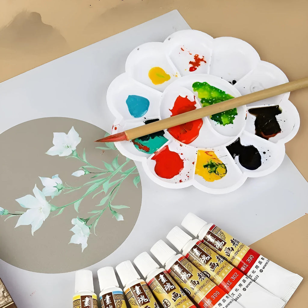 18-colour 12ml Chinese ink painting pigment set in tubes with plant-based paint for children beginners